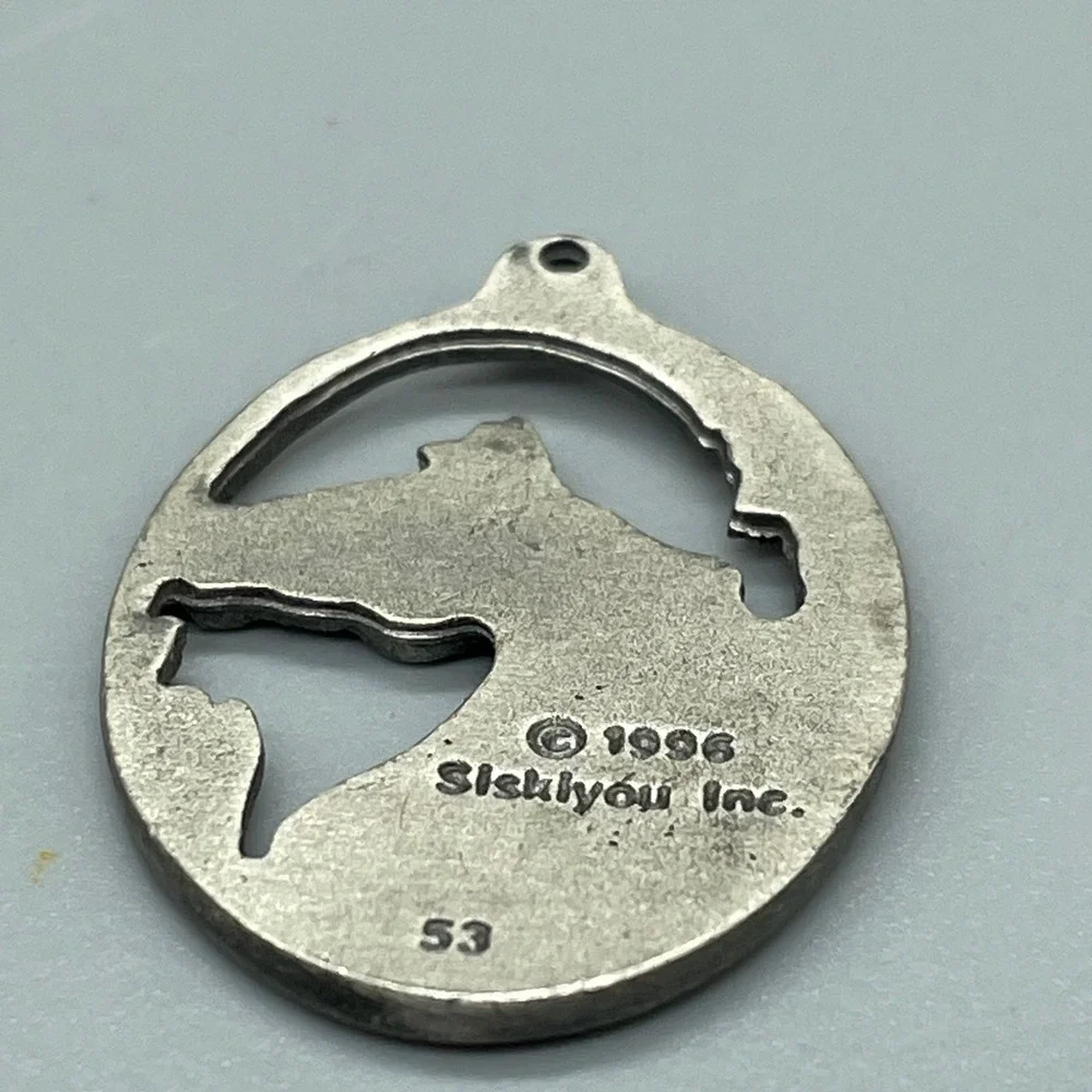 Vintage 1996 Siskiyou Inc Pewter Horse Head Pendant Western Equestrian Charm 53